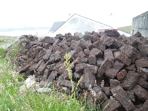 �rainn Mh�ir - turf (peat) stacked for winter fuel