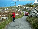 Along the island's main road.